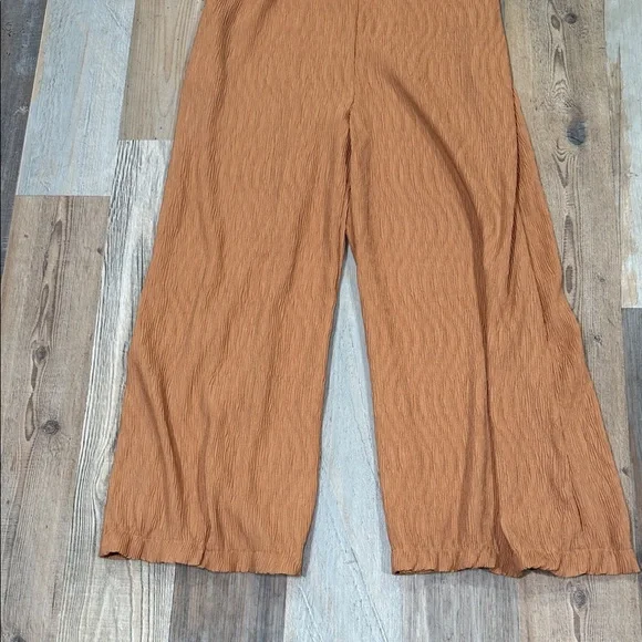 Women's brown gauze Jumpsuit - Picture 4 of 6